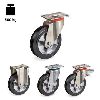 TR-72AL-P-PT-Wheels with medium-heavy duty brackets and brackets with hardened ball race grooves